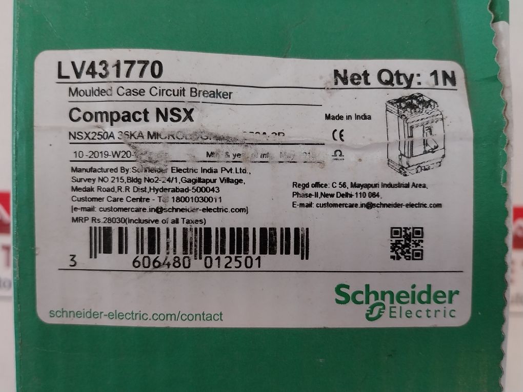 Schneider Electric Nsx 250 F Moulded Case Circuit Breaker Lv431770