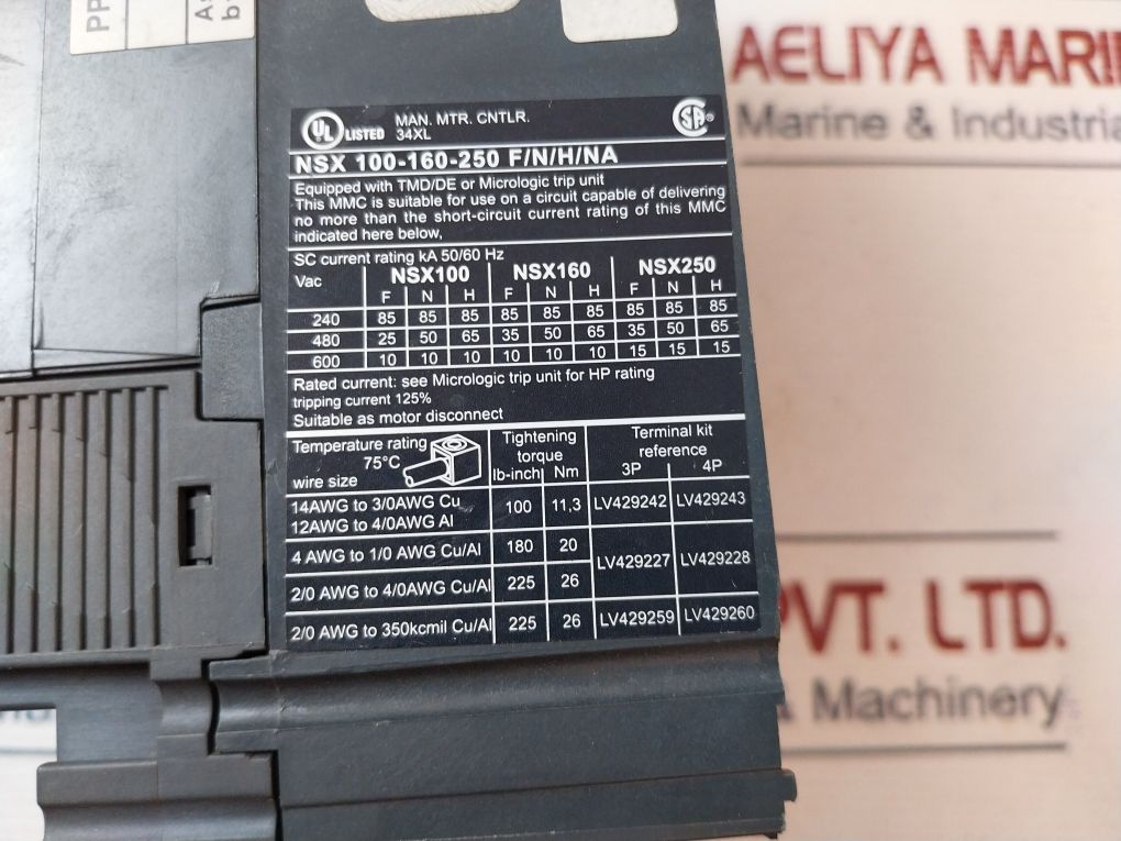 Schneider Electric Nsx 250F Circuit Breaker/Switch-disconnector 50/60Hz