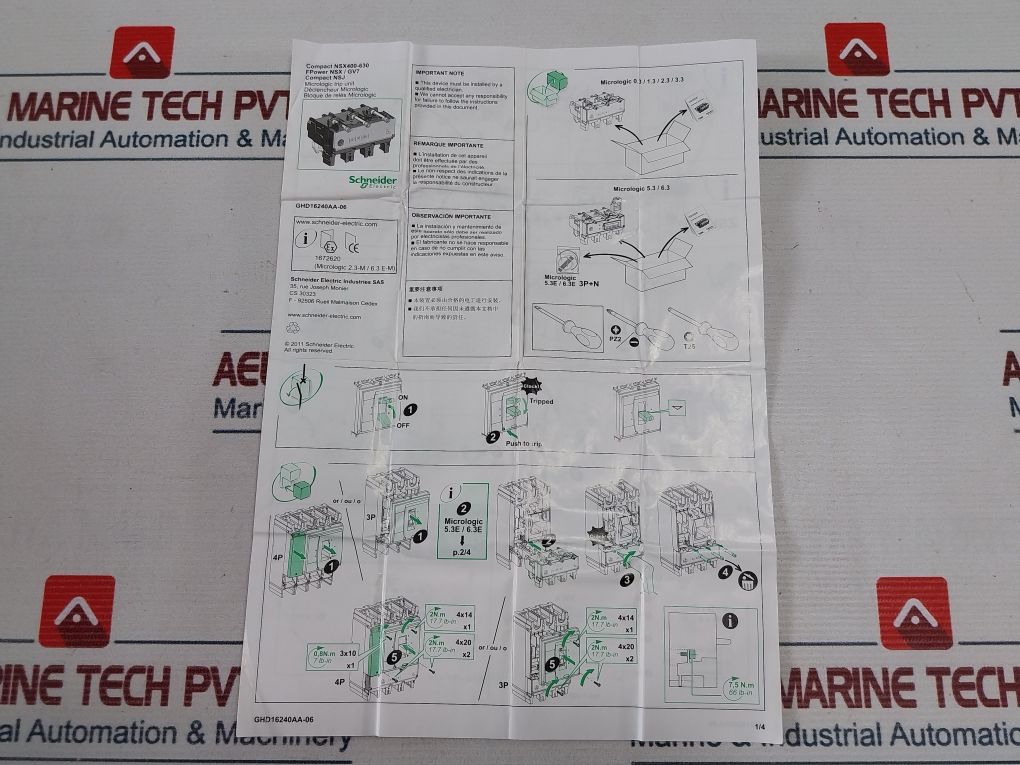 Schneider Electric Nsx 400-630 F/N/H/Na Circuit Breaker
