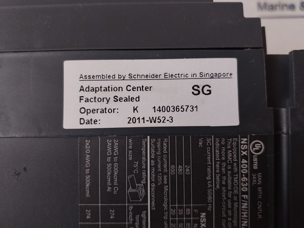 Schneider Electric Nsx 630F Circuit Breaker Ui 800 V