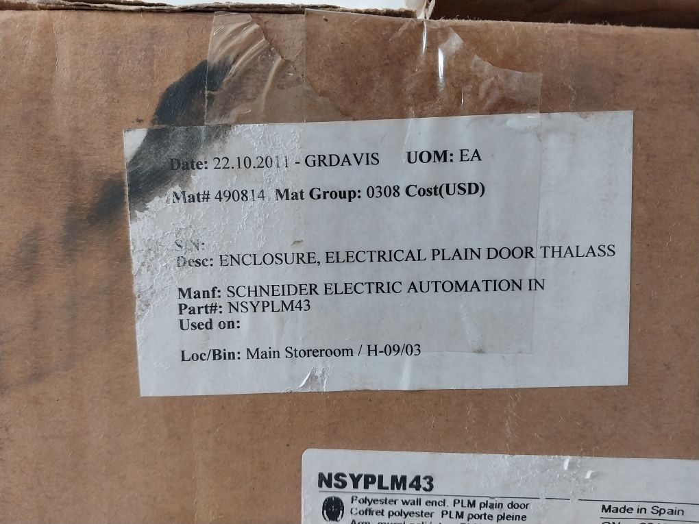 Schneider Electric Nsyplm43 Polyester Wall Encl. Plm Plain Door