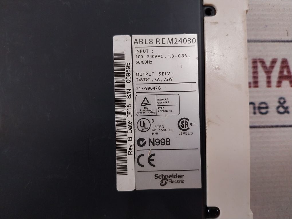 Schneider Electric / Telemecanique Abl8Rem24030 Regulated Switch Power Supply