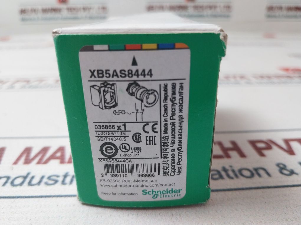 Schneider Electric Xb5As8444 Emergency Stop Red Switch 40Mm