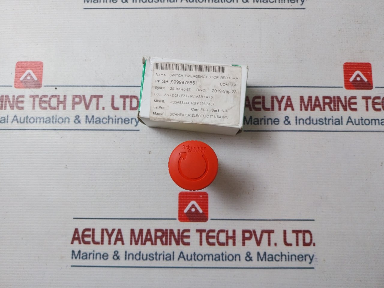 Schneider Electric Xb5As8444 Emergency Stop Red Switch 40Mm