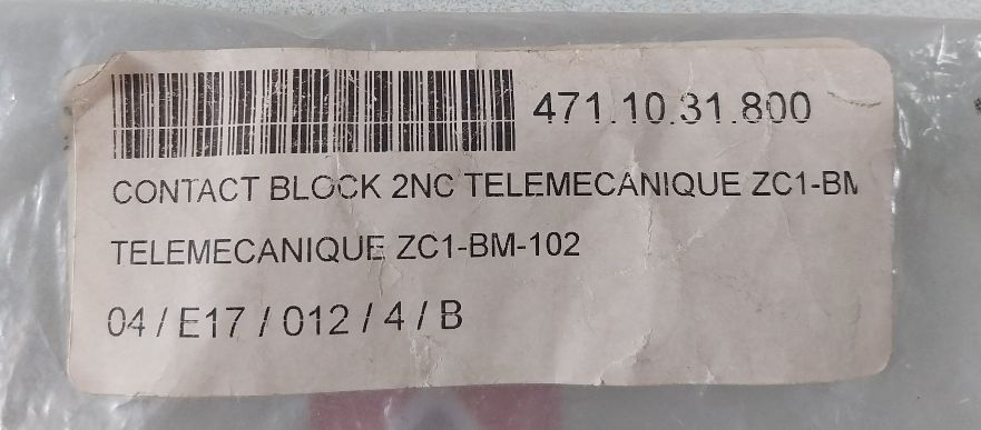 Schneider Electric Zc1-bm-102 Contact Block 2Nc