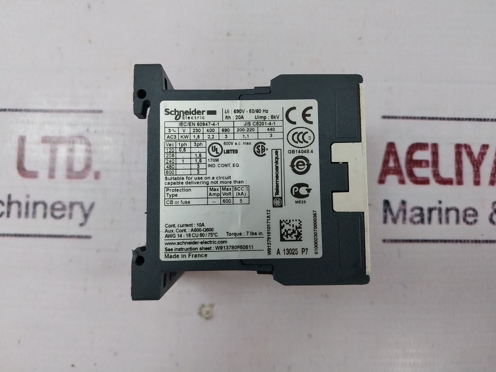 Schneider Electric/Telemecanique Lc1K06 10P7 Contactor 20A 690V-50/60Hz