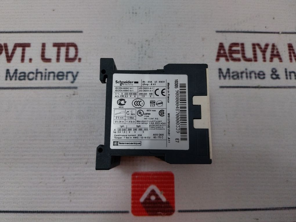 Schneider Electric/Telemecanique Lc1K09008E7 Contactor 600V Max.