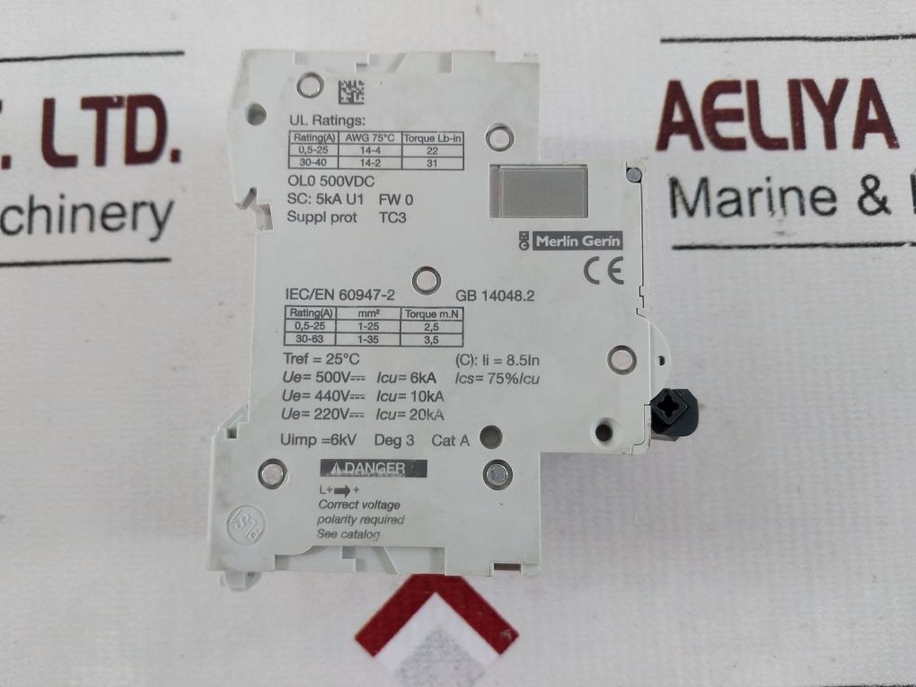 Schneider/Merlin Gerin C25A 2-pole Circuit Breaker Multi 9 C60H-dc