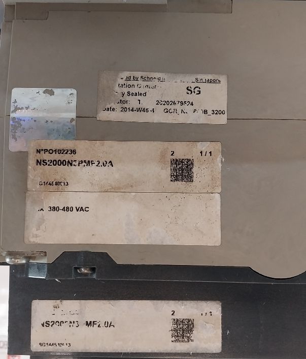 Schneider Electric Ns2000N 2000 Amp Micrologic 2.0A Circuit Breaker 750V