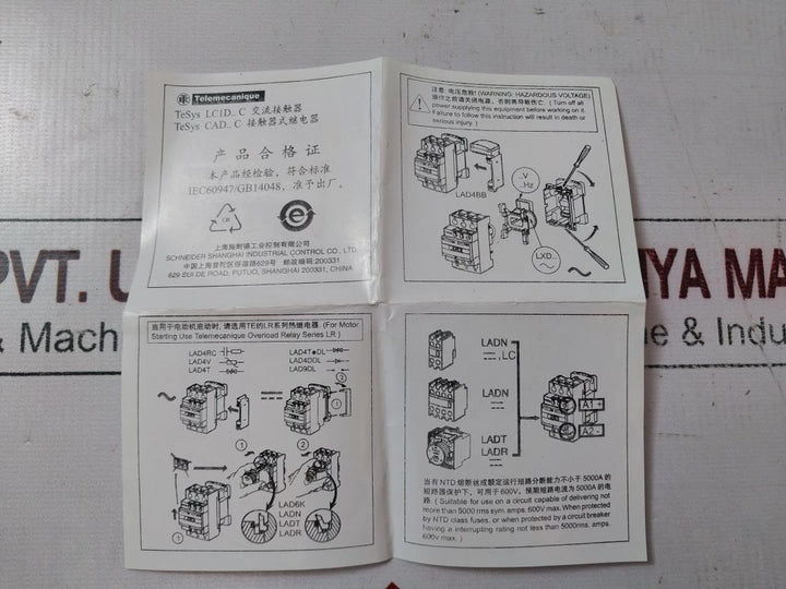 Schneider Electric Lc1D25M7C Contactor Lc1 D25...C