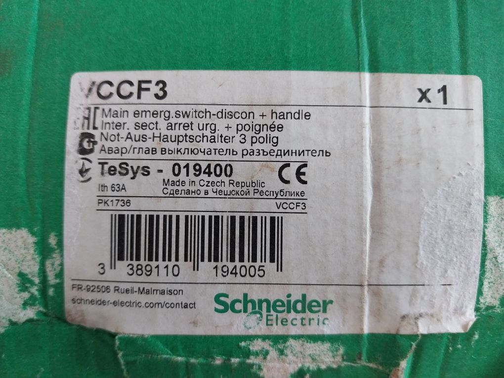 Schneider Electric Vccf3 Main Emergency Switch-discon Handle Set