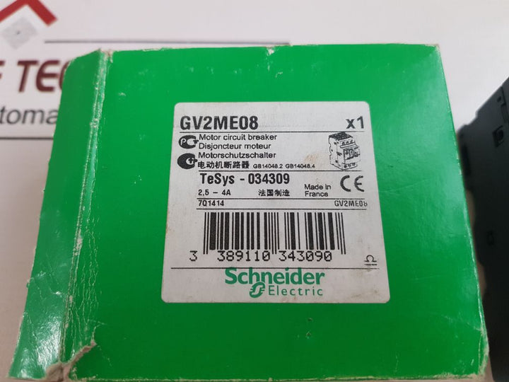 SchneiderTelemecanique Gv2Me08 Motor Circuit Breaker Free Shipping