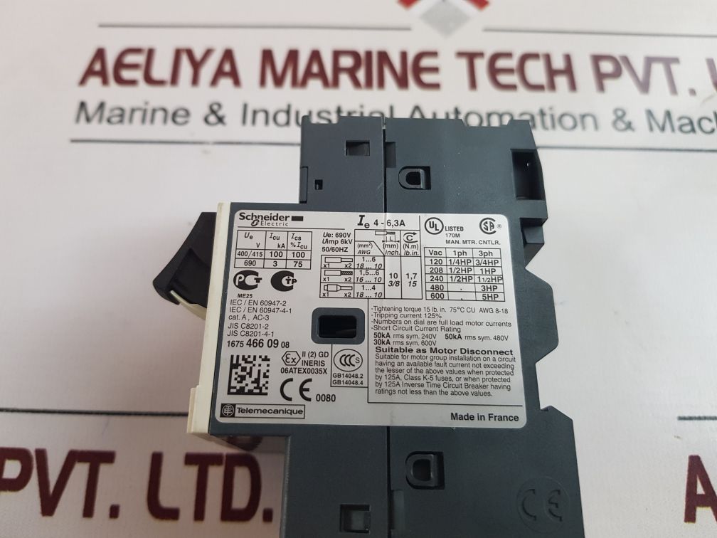 SchneiderTelemecanique Gv2Me10 Motor Circuit Breaker 4-6.3A