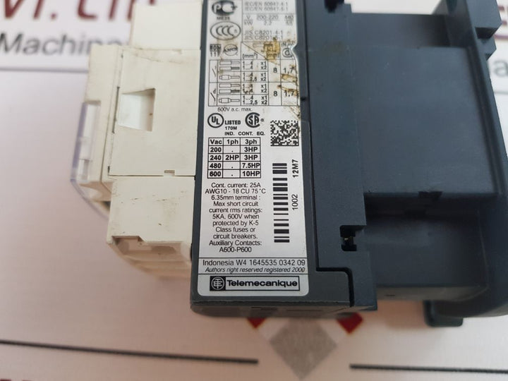 SchneiderTelemecanique Lc1D12M7 Contactor 25A Free Shipping