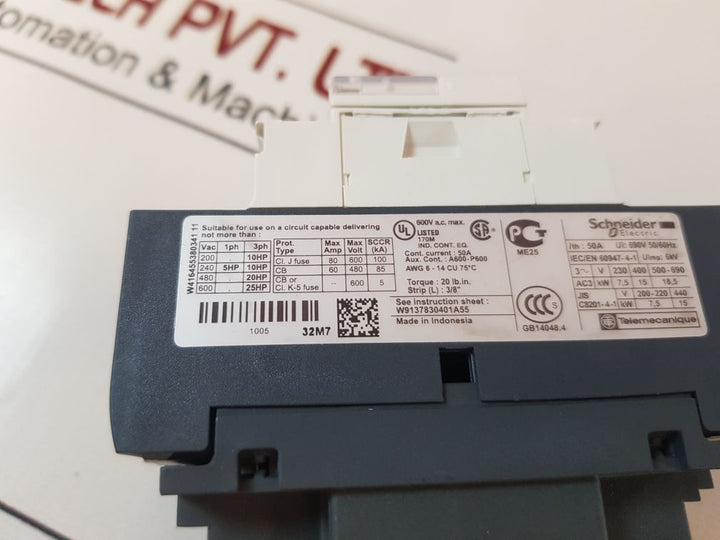SchneiderTelemecanique Lc1D32M7 Contactor 50A Free Shipping