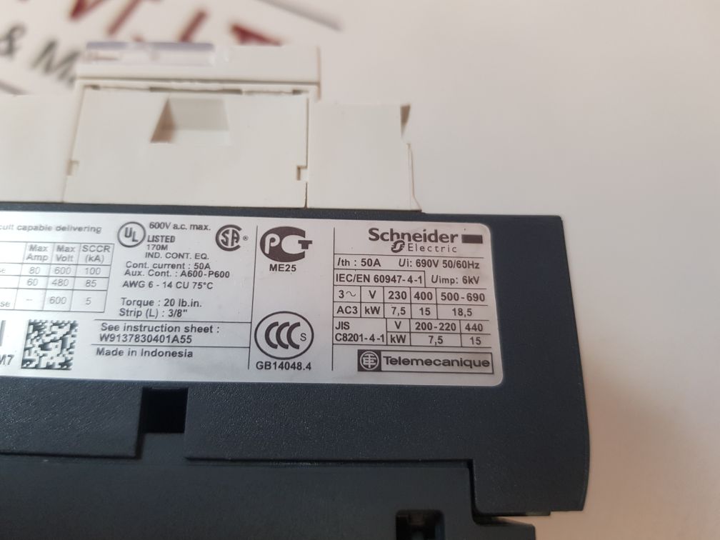 SchneiderTelemecanique Lc1D32M7 Contactor 50A Free Shipping