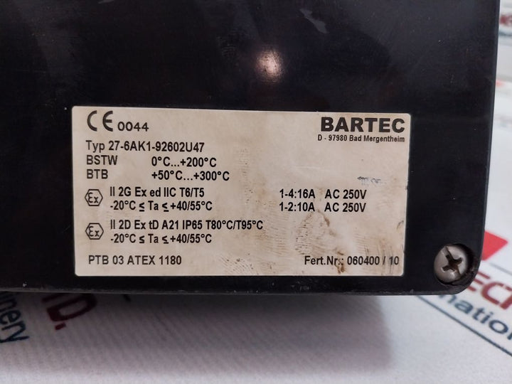 Schniewindt 2392-692-0 Oil Heater Ptb 03 Atex 1038 X