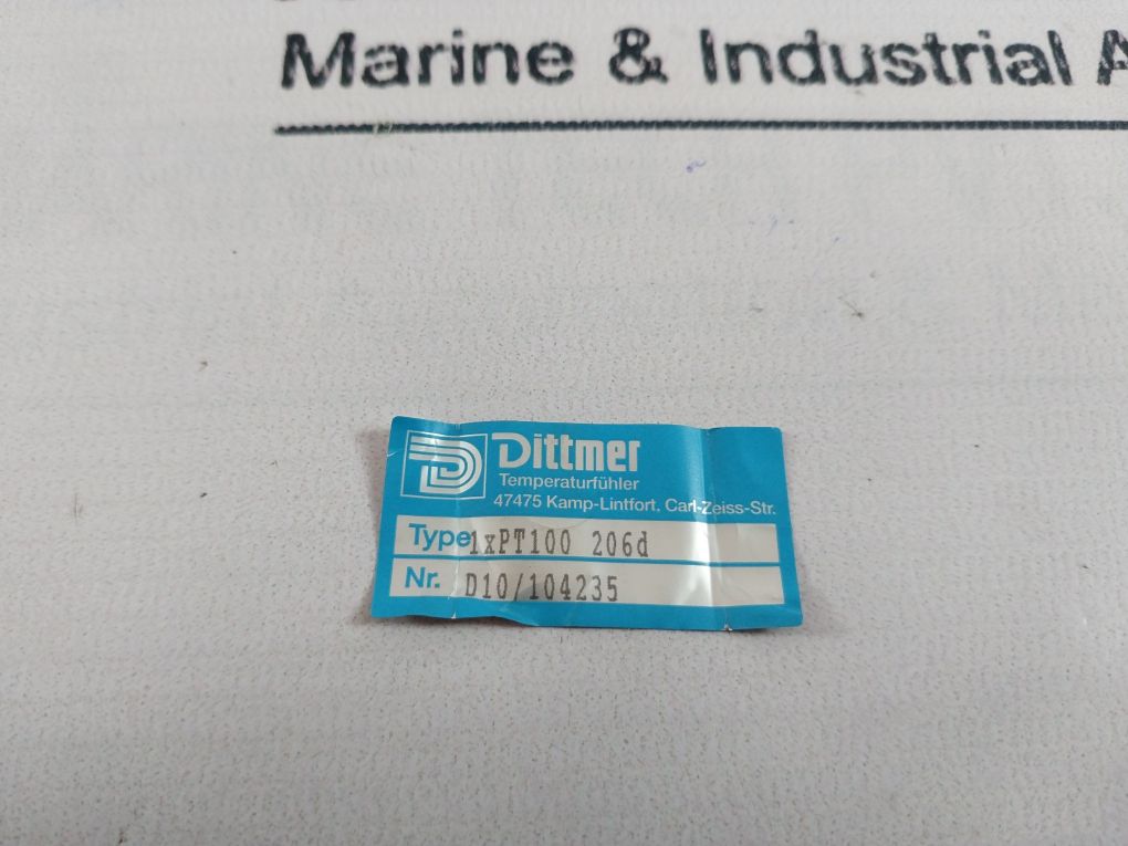 Schorch Dittmer T206D Temperature Sensor 1Xpt100 206D