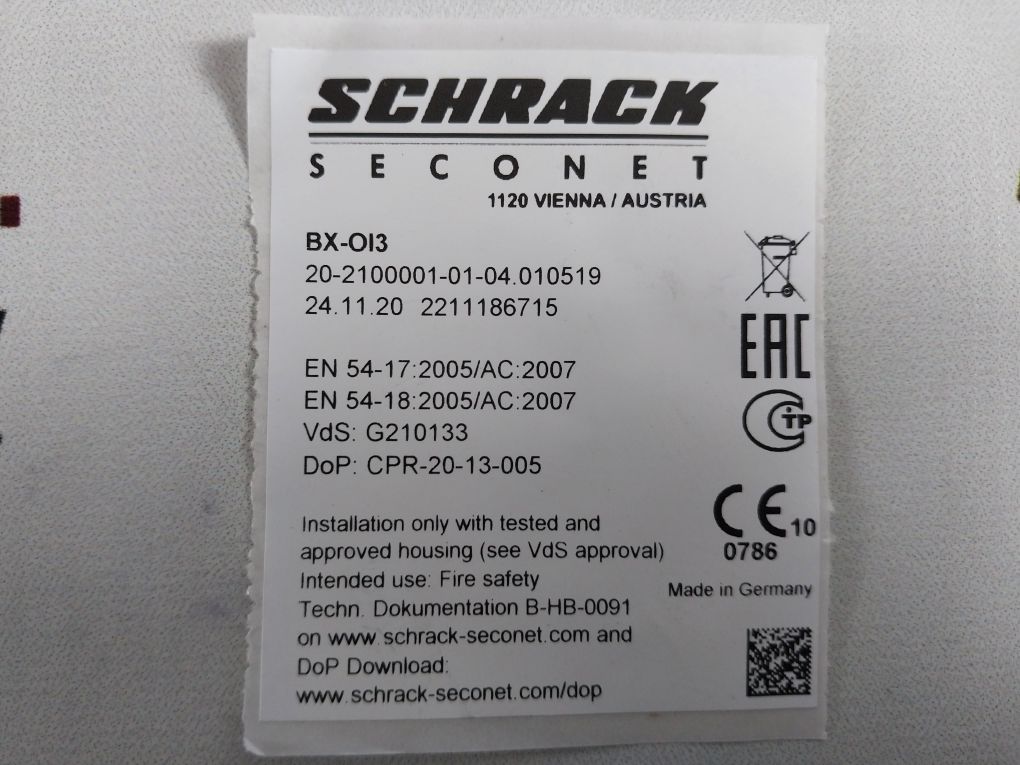 Schrack Bx-oi3 Input Output Control Module Free Shipping