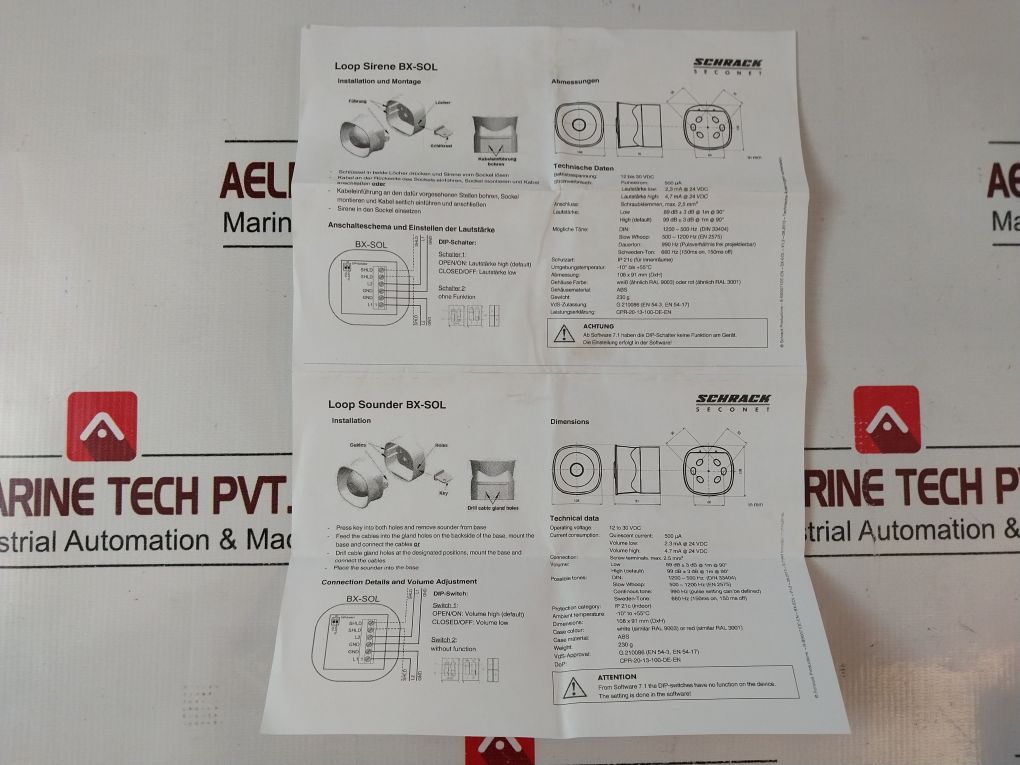 Schrack Seconet Bx-sol-r Siren/Loop Sounder