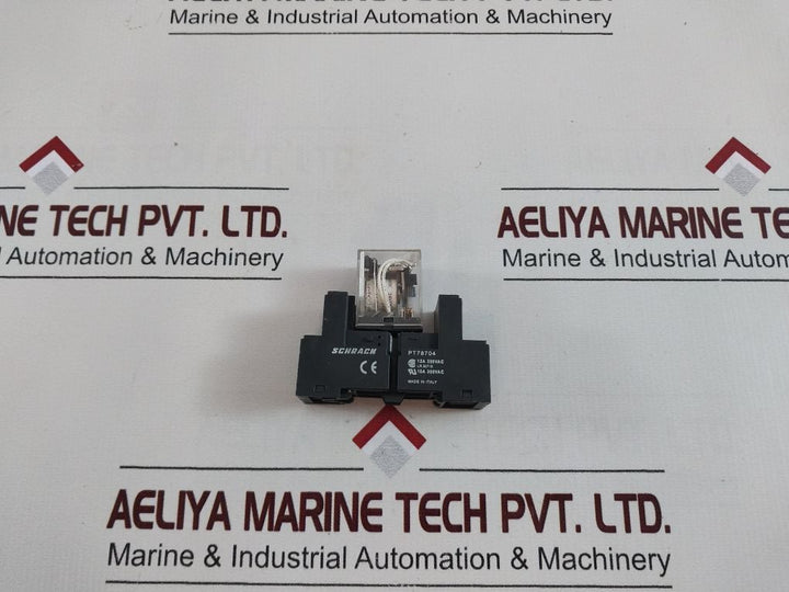Schrack Pt78704 Relay Socket With Szr-my4-n1 Magnetic Relay