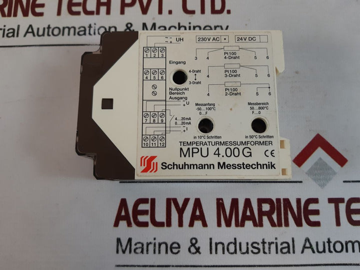 Schuhmann Mpu 4.00 G Temperature Measuring Transducer