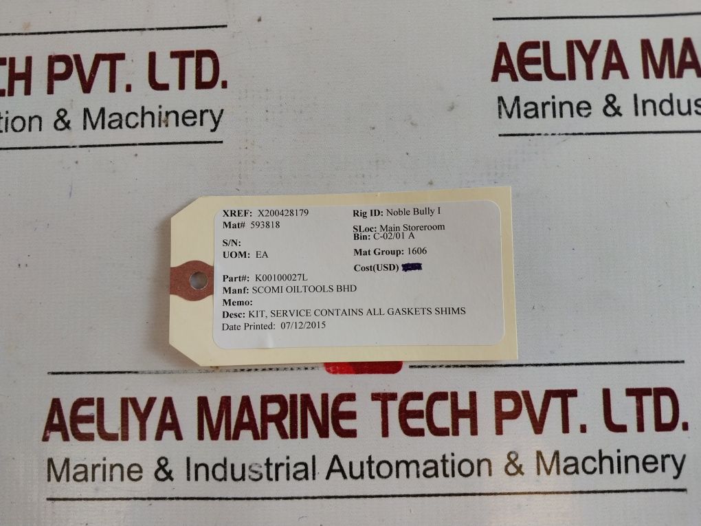 Scomi K00100027L Service Contains All Gaskets Kit