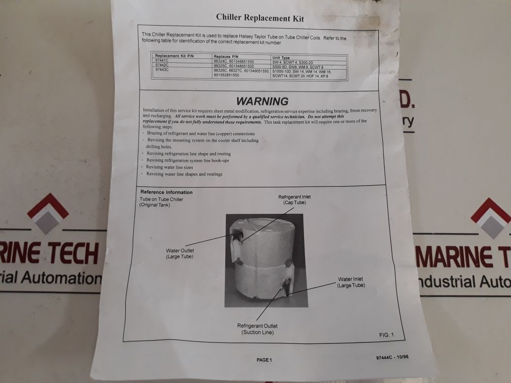 Scotsman Chiller Replacement Kit Ht97443C 00