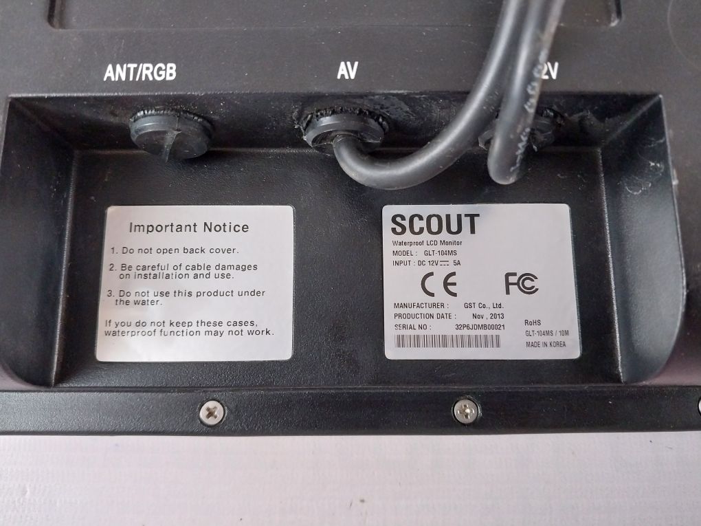 Scout Glt-104Ms Cctv Control Monitor Intergated Waterproof Sunlight Display Set