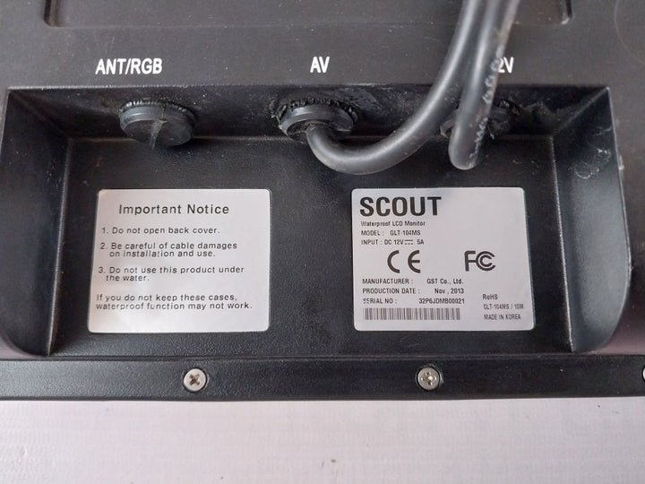 Scout Glt-104Ms Cctv Control Monitor Intergated Waterproof Sunlight Display Set