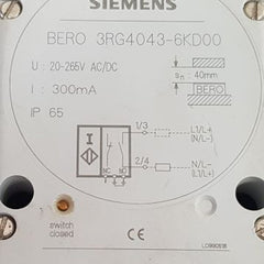 Siemens bero 3rg4043-6kd00 inductive proximity switch