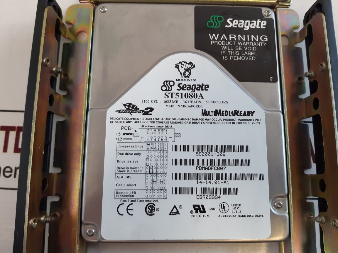 Seagate St51080A Hard Disc Drive 9C2001-306 Multimedia Ready