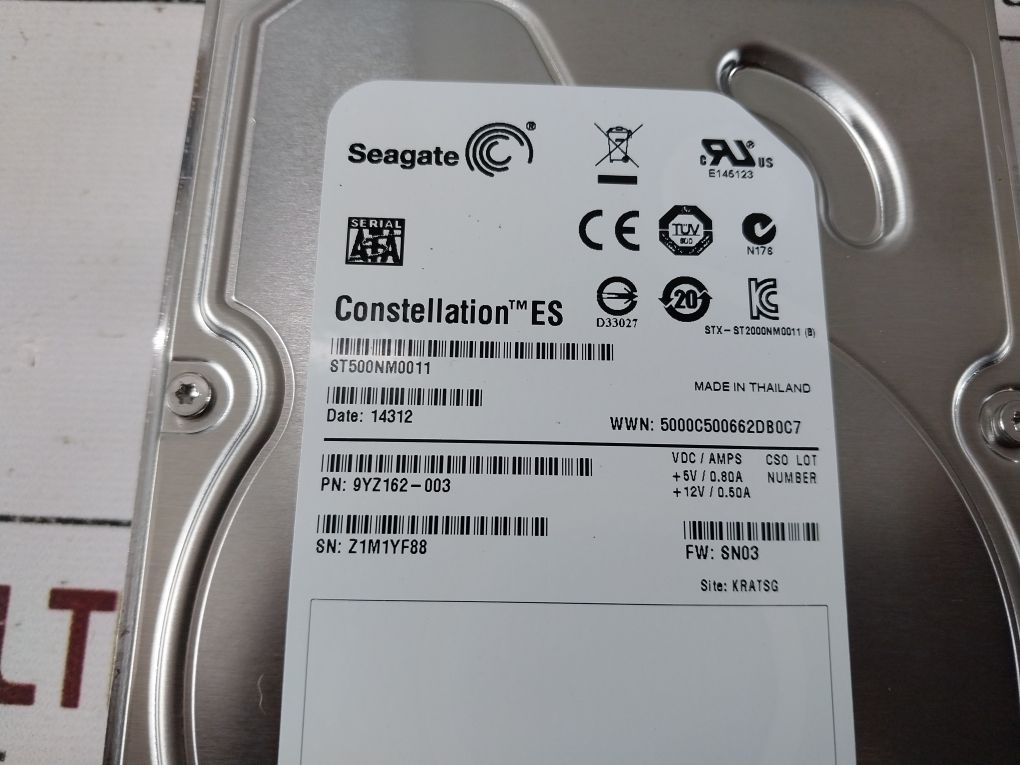 Seagate St500Nm0011 Constellation Es 500Gb Sata Hard Disk