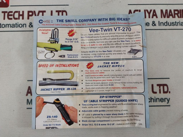 Seatek Vt-270 Vee-twin Precision Cable Stripper