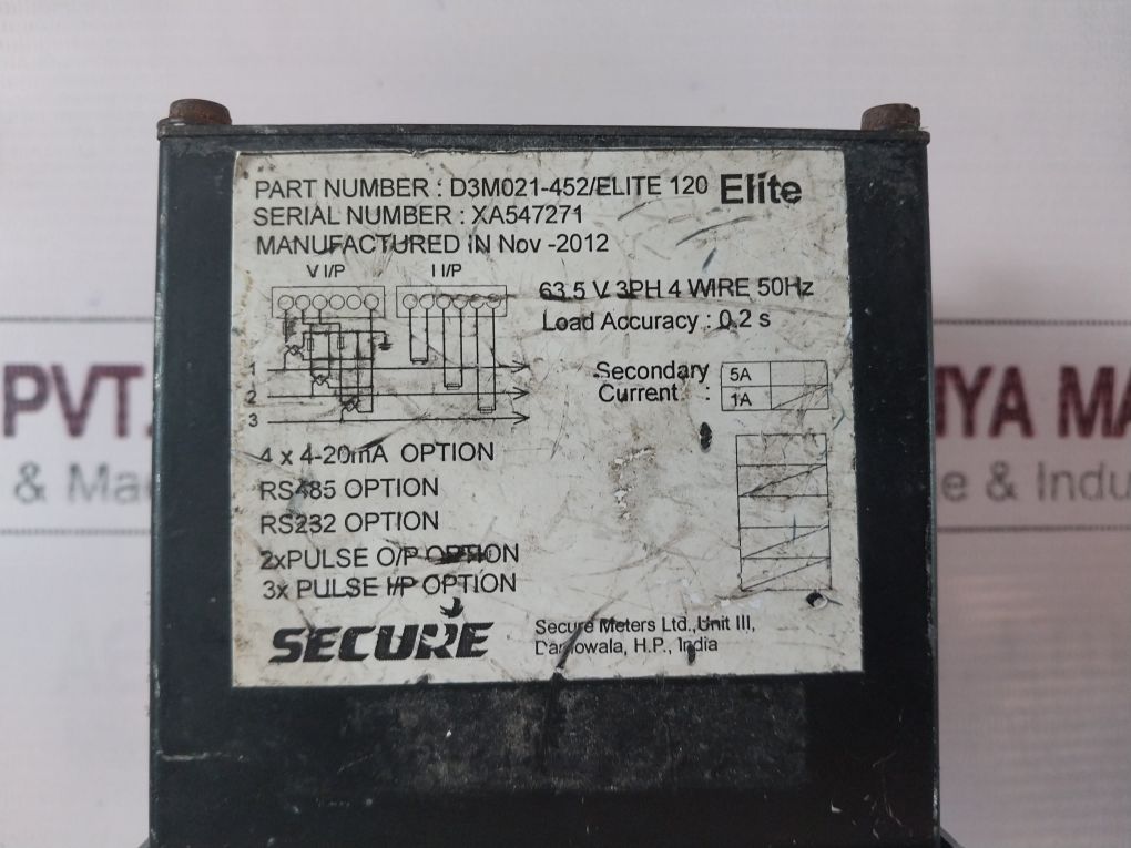 Secure D3M021-452/Elite 120 Multi-function Panel Meter