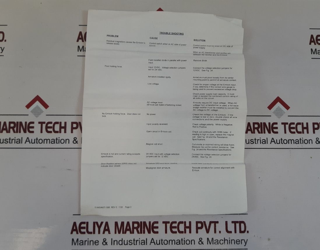 Security Door 1585 Electromagnetic Lock Set
