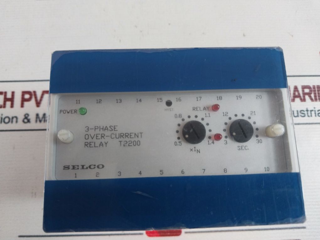 Selco T2200-06 3-phase Over-current Relay 220V Ac