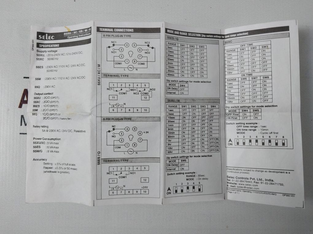 Selec 55-p8 Series Timer 55Xu-p