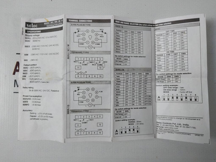 Selec 55-p8 Series Timer 55Xu-p