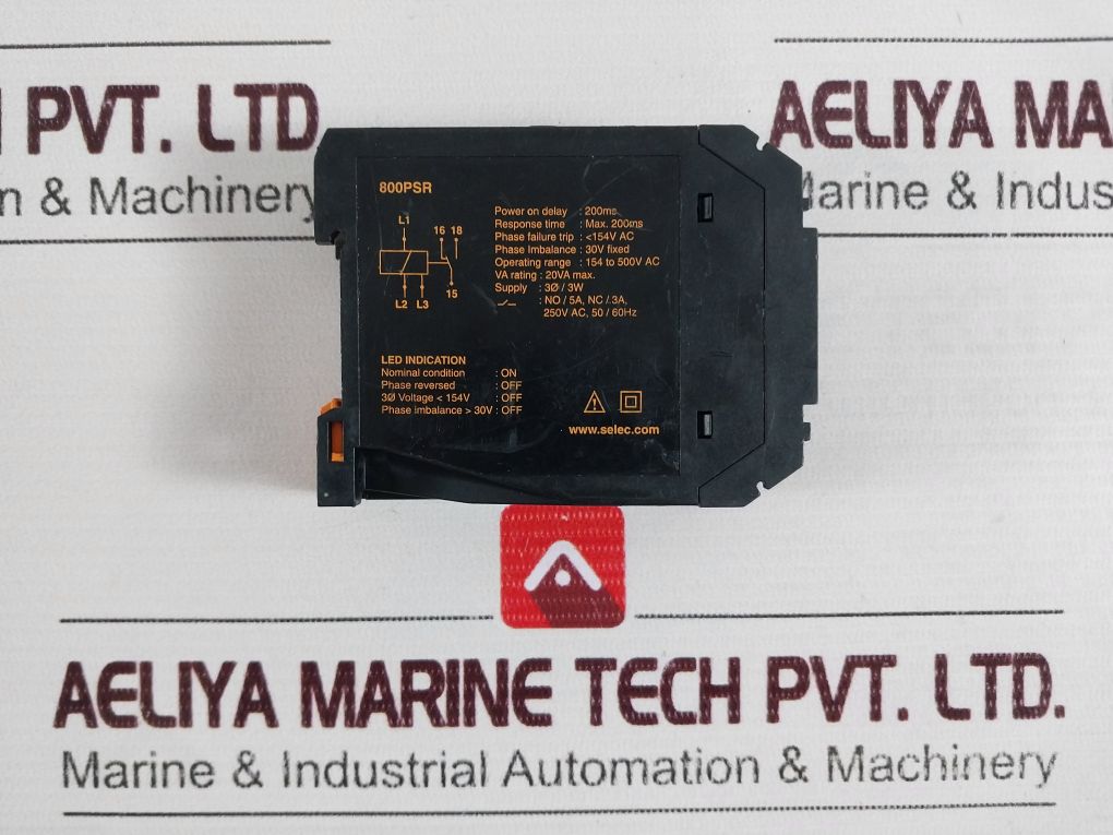 Selec 800Psr Phase Sequence Control Relay 250V Ac, 50/60Hz