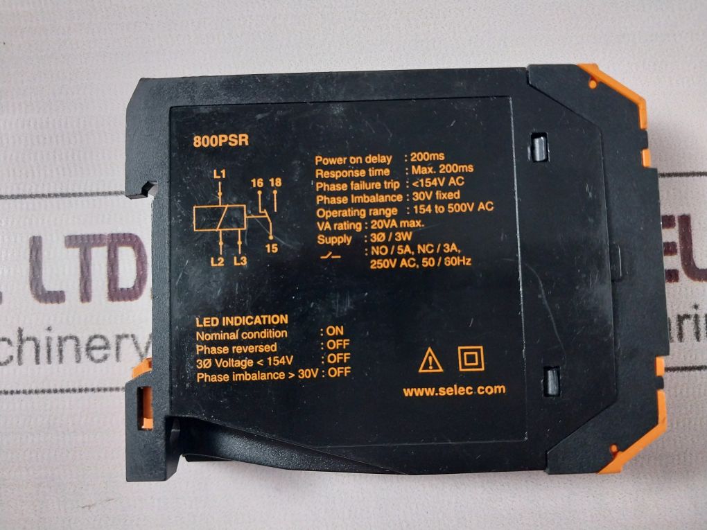 Selec 800Psr Phase Sequence Relay 280 To 520 Vac