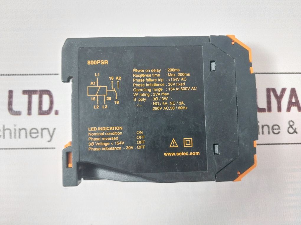 Selec 800Psr Phase Sequence Relay 280 To 520 Vac V1.00.2.00
