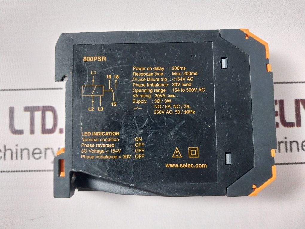 Selec 800Psr Phase Sequence Relay 154 To 500V Ac