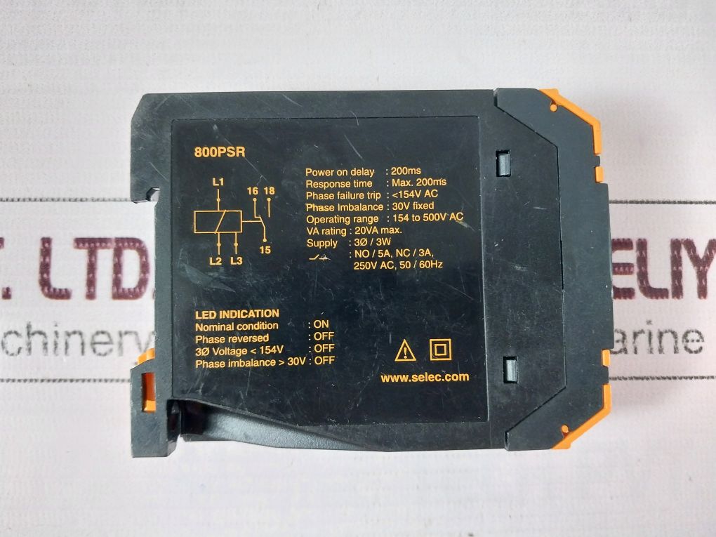Selec 800Psr Phase Sequence Relay 154 To 500 Vac