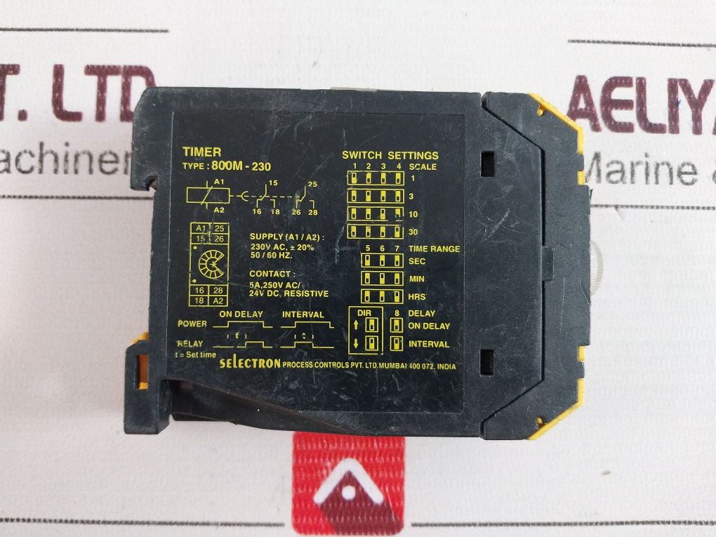 Selectron 800M-230 On Power Analog Delay Timer 230Vac
