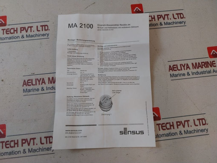 Sensus De-12-mi001-ptb013 Water Meter