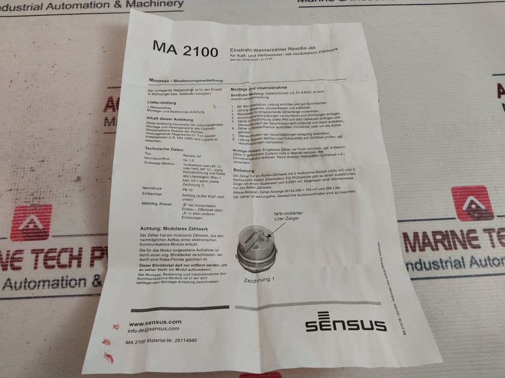 Sensus De-12-mi001-ptb013 Single-jet Water Meter