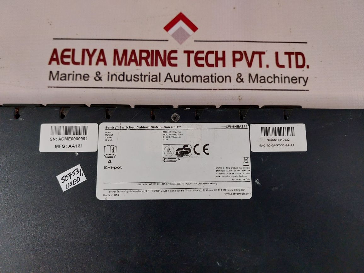 Server Cw-8Hea211 Switched Cabinet Distribution Unit