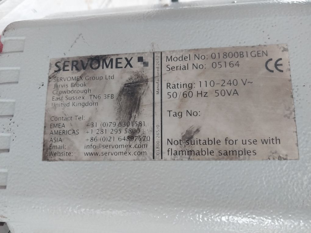 Servomex 01800B1Gen Oxygen Analyser