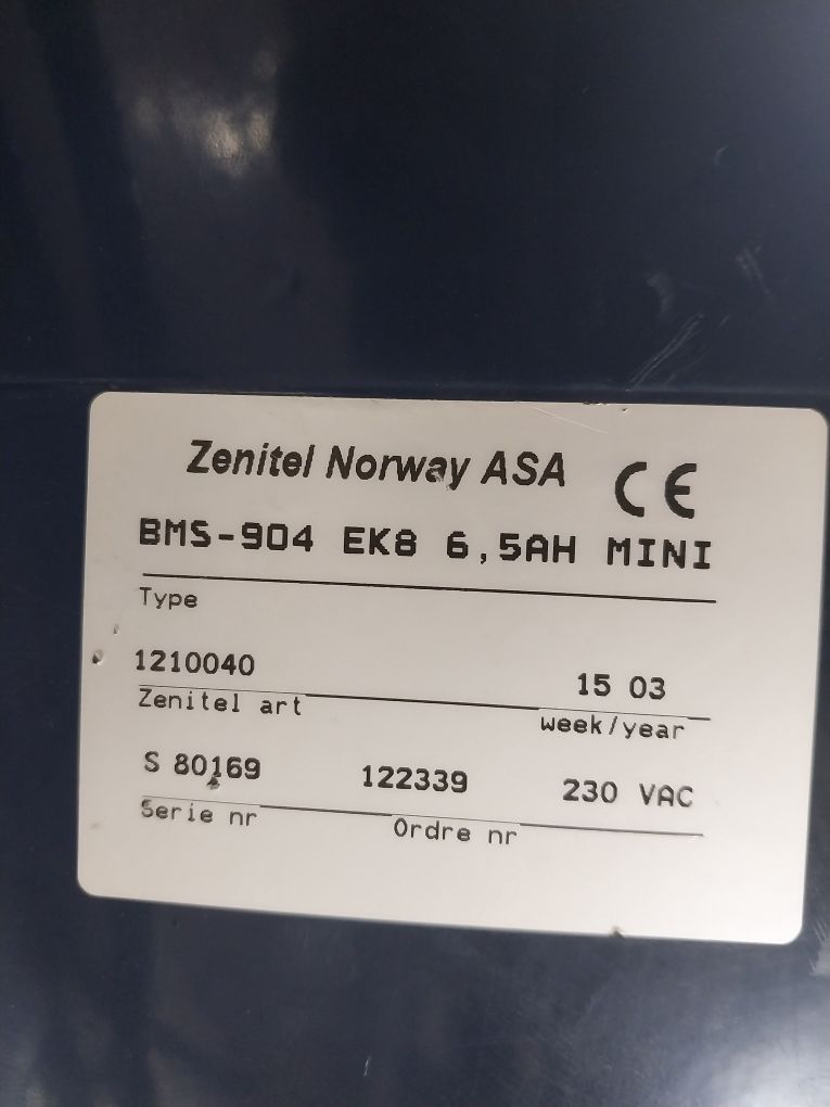 Scana Servoteknikk Bms-904 Ek8 6,5Ah Mini Fire Alarm Panel